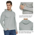 thumbnail image 4 of BALEAF Men's Long Sleeve Fishing Hoodie Pullover Sweatshirt Shirt Gray XXL, 4 of 7