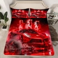 thumbnail image 2 of Feelyou Racing Car Red Twin Sheet Sets for Teens, Speed Sports Game Twin Fitted Sheet, Rustic Horse Animal Flat Sheet, Lightweight Room Decor, 3 Pieces, 2 of 7