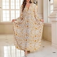 thumbnail image 2 of Women's Plus Size Swimwear Cover Ups Leopard Print Long Sleeve V Neck Beach Dress Lightweight Quick Dry Comfy Bathing Suits, 2 of 7
