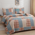 thumbnail image 7 of Green Essen King size Bedspread Bedding Lightweight Quilt Microfiber Reversible Coverlet Greenland Plaid Ultrasonic Quilt, 7 of 7