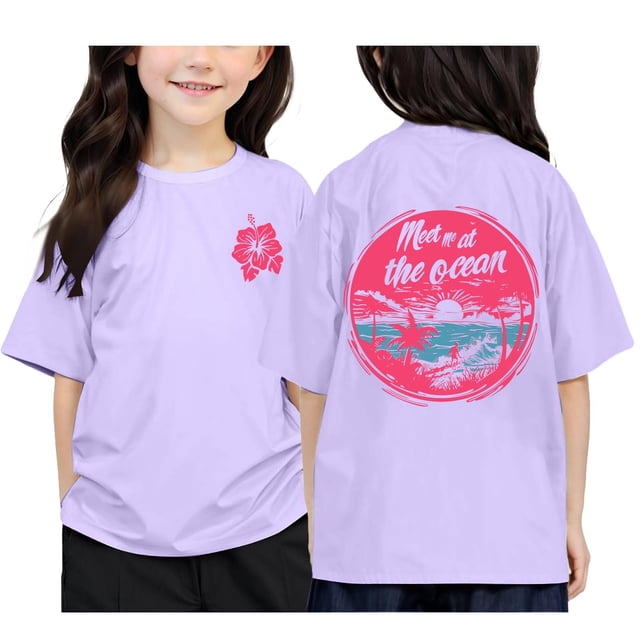 Xuewenshw T-Shirt Imprimé à Col Rond Manches Courtes pour Garçons et Filles