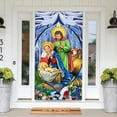 thumbnail image 2 of Christmas Door Cover with Snowflower Pattern, Delicate Beautiful Christmas Front Door Cover for Christmas Decorations Or Party Decoration 79.2×36Inch Multicolor, 2 of 7