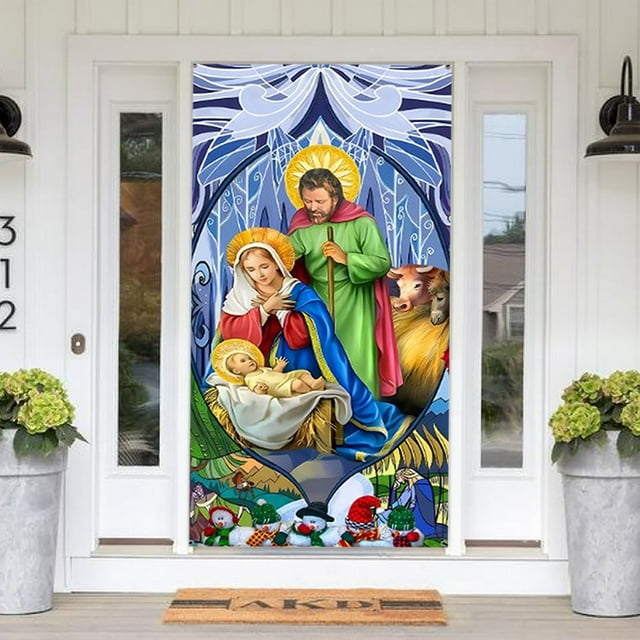 Decorative Objects 2024 Christmas Front Door Decoration Christmas Door Covers Christmas Door Vintage Christmas Decorations Christmas Decorations For Door 12 Options