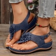 thumbnail image 2 of Mepaouo Orthopedic Wedge Sandals for Women Dressy 2025 Open Toe Platform Flip Flops with Back Buckle, 2 of 6