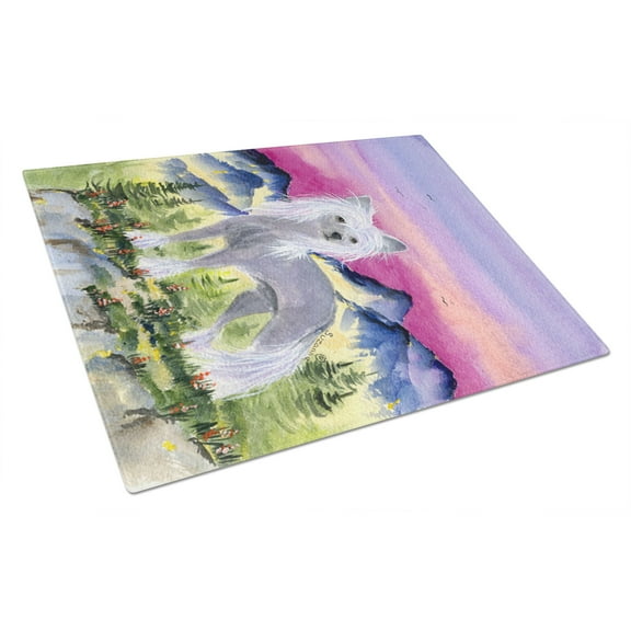 Caroline's Treasures Chinese Crested Glass Cutting Board Large