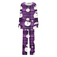 thumbnail image 6 of asdoklhq Christmas Pajamas for Women Ladies' Christmas Printed V-neck Casual Long Top Pants Pajama Set Purple XL, 6 of 6