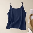 thumbnail image 2 of Rhuody Womens Tank Tops Spaghetti Strap Camisole Round Neck Slimming And Linen Inner Vest Casual Clothing 4Xl Navy, 2 of 6