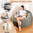 thumbnail image 3 of Baxluxe 4FT Bean Bag Chair: Bean Bag with Velvet Cover, Fluffy and Comfy Bean Bag Chairs for Adults and Kids, Bean Bag Sofa Filled with High-Density Sponge for Gaming (Dark Grey), 3 of 7