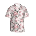 thumbnail image 2 of Balery Rose Flowers Print Men's Hawaiian Shirts Short Sleeve Beach Shirt Relaxed Fit Vacation Button Down Shirts-XX-Large, 2 of 9