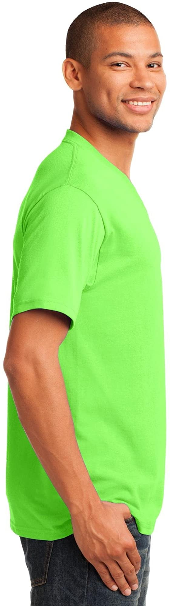 lime green v neck t shirt mens