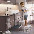 thumbnail image 5 of Step Stool for Adults & Kids,Holds up to 500Lb,3 in1 Heavy Duty Sturdy 2 tair Wooden StepStool for Kichen/Bathroom/High beds, Metal Frame, Non-Slip Pads, 5 of 18