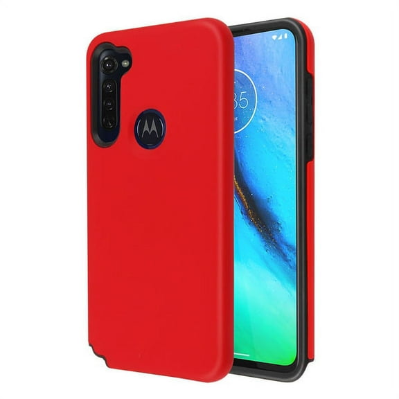Motorola Moto G Stylus Phone Case Slim Hybrid Armor Shockproof Impact [Shock Absorption] Rubber Dual Layer Rugged Protective PC Bumper Frame & Soft TPU [RED] Cover for MOTOROLA Moto g stylus (2020)