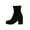 Black, variant on Women's Winter Comfortable Plus Size Ankle Boots Round Toe Low Block Heel Booties