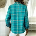 thumbnail image 4 of Luivaraty Womens Flannel Plaid Shirts Long Sleeve Blouse Soft Fashion Casual Button Down Lapel Outwear Tops,S-2XL, 4 of 6