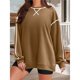 thumbnail image 4 of Sudaderas de Mujer de Larga, Cuello Redondo, Estilo Pullover, Ideales para Otoño e Invierno. con Cremallera Lateral, Perfectas para Salir. Marrón S, 4 of 10