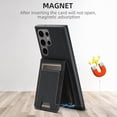 thumbnail image 3 of ELEHOLD for Samsung S23 Ultra Case, Compatible with Mag Safe Accessory, 2 in 1 Detachable Magnetic Card Holder Faux Lychee Pattern Leather Kickstand Wallet Case for Samsung S23 Ultra,Black, 3 of 6