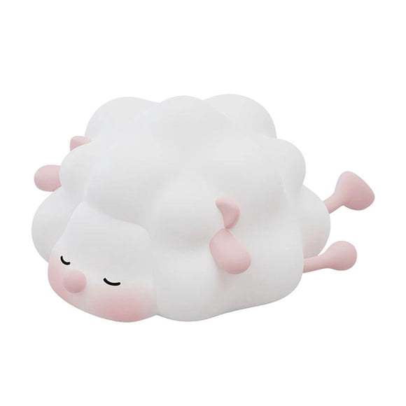 Cute Little Sheep Night Light,3 Level Dimmable Touch Lamp with Phone Holder,Cute Silicone USB Rechargeable Bedside Lamps for Reading Soothe Baby Nursery Lights D7Y9
