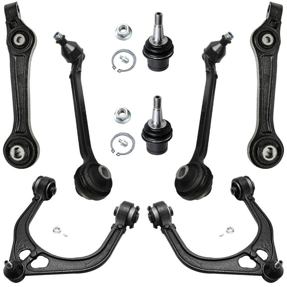 Detroit Axle - RWD Front 8pc Control Arms Kit for Chrysler 300 Dodge Challenger Charger Magnum, Upper and Lower Control Arms w/Ball Joints Lower Ball Joints Replacement