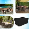 thumbnail image 6 of COVERS&ALL Outdoor Patio Rectangle Table & Chair Set Cover 18 Oz Waterproof - 100% Weather Resistant Dining Table Cover with Air Pockets & Drawstring for Snug Fit. (128” L X 82” D X 23” H, Black), 6 of 6