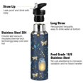 thumbnail image 3 of Yayeee 20oz Insulated Water Bottle Double Wall Stainless Steel with Flip Straw Lid, Blue Fireflies Pattern, 3 of 7