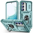 thumbnail image 1 of ELEHOLD Rugged Case for Samsung Galaxy S23 Plus,Heavy Duty Hybrid Camera Lens Protection 360° Rotation Ring Holder Kickstand Function Anti-Slip Shockproof Armor Case for S23+,Green, 1 of 9