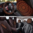 thumbnail image 4 of Yuyamidu Orange Mandala Car Seat Covers Full Set 14 Pack with Steering Wheel Cover,Seat Belt Covers Cup Holder with Keychain,Novelty Automotive Protector Set Unverisal Fit Cars SUV Turcks, 4 of 7
