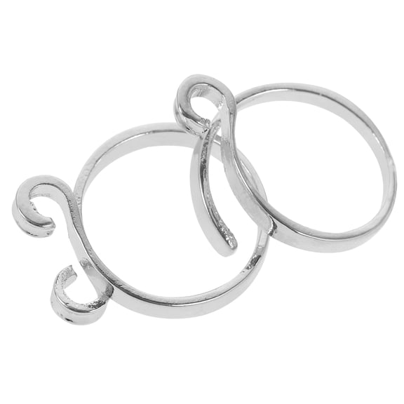 BESTOYARD 2Pcs Silver Alloy Crochet Ring for Finger Yarn Guide Sewing Tool with Creative Shape