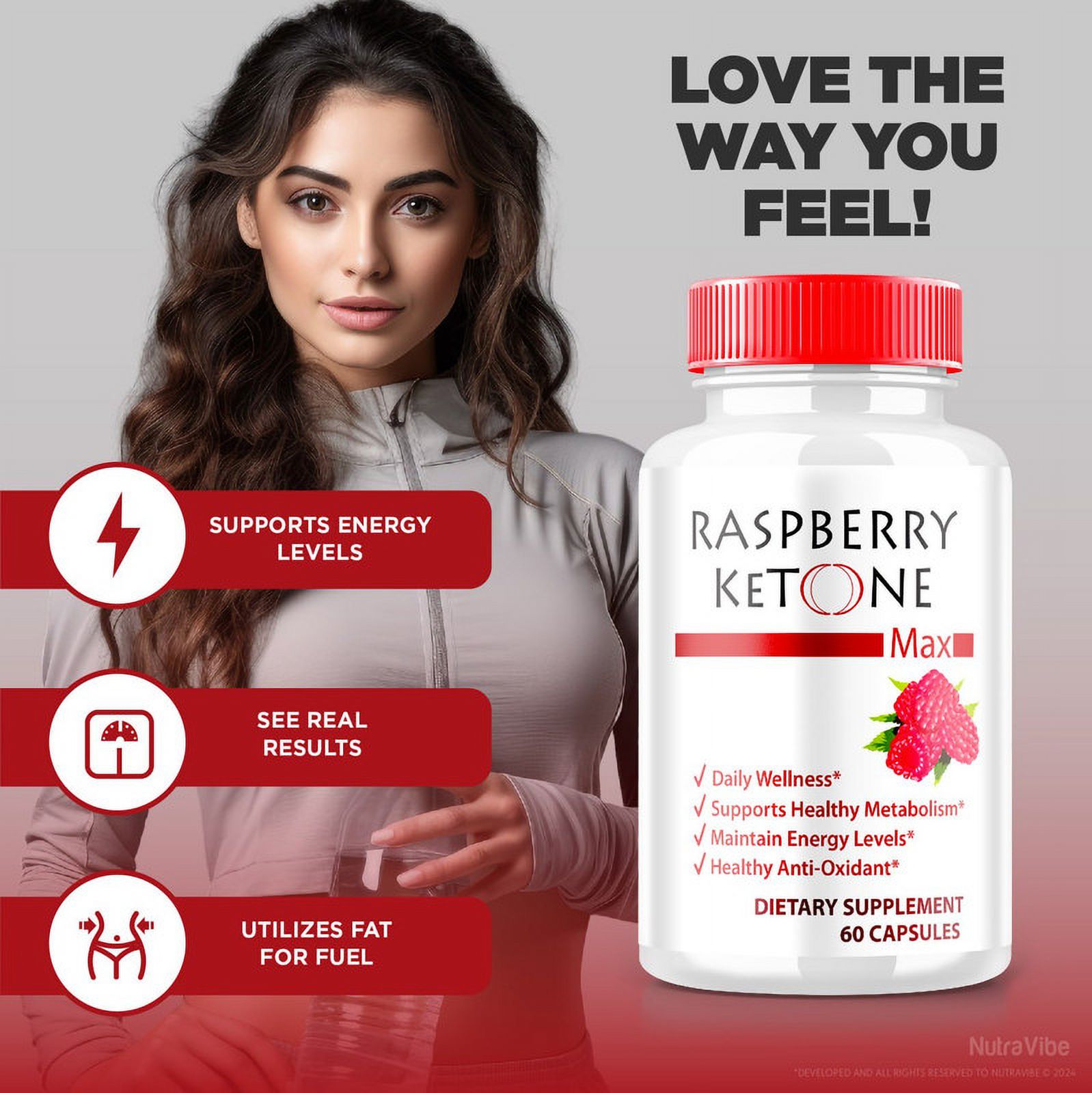 (3 Pack) Raspberry Ketone Capsules, All-Natural Weight Loss Formula to Support Active Lifestyle, Unlock Your Fitness Goals, RaspberryKetone 1200MG, Official Keto Pills (180 Capsules)