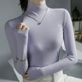 thumbnail image 6 of Sweaters for Women Pullover Oversized Casual Knit Cozy Winter Dark Academia Style Women's Sweater Warm Ribbed Fabric High Neck Long Sleeve Slim Fit Base Layer Stylish Tops Blouse, 6 of 8