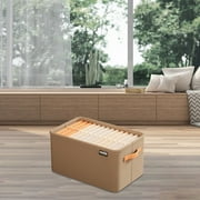 PRETXORVE Clothes Storage Box Thickened Fabric Storage Basket Foldable