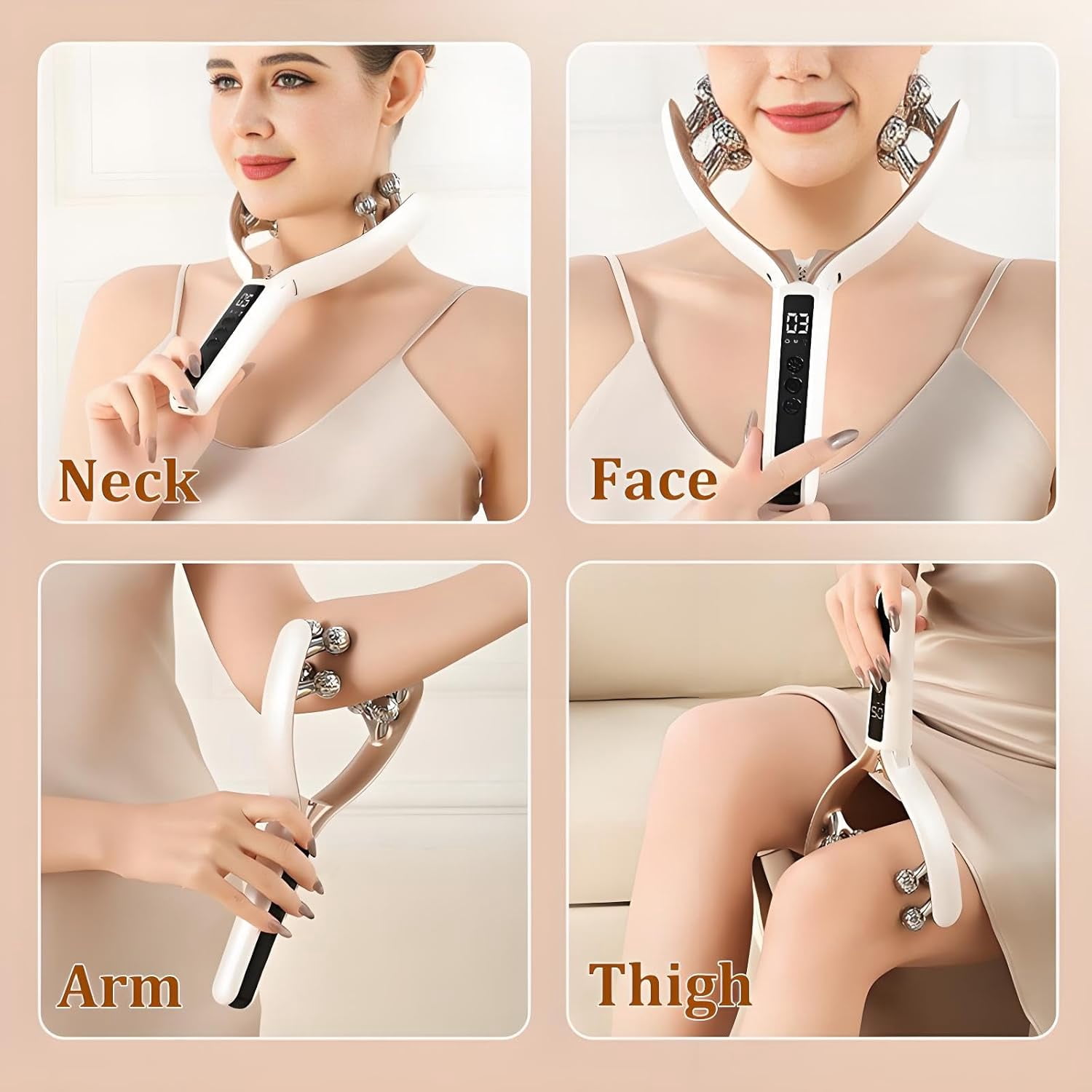 Wireless Facial Massager,Facial Massager Face and Neck,6 Modes&2 Functions,Face Roller Lymphatic Drainage,Portable Rechargeable V-Shape Sculpting&Puffiness Relief Tool for Home&Travel Use