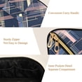 thumbnail image 5 of FORMRS Makeup Bag Travel Cosmetic Organizer for Women Fold Flat Zipper Pouch with Handle, Black Stripes, 5 of 8