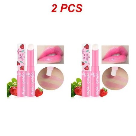 1-5Pcs Strawberry Lip Balm Temperature Color Changing Pink Lipstick Moisturizing