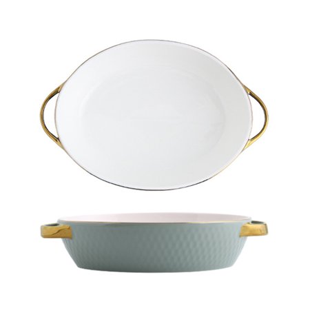 

Nordic Style Baking Pan Nice Quality Material And Durability Applicable Scenarios: Hotels Families. Light Green Oval