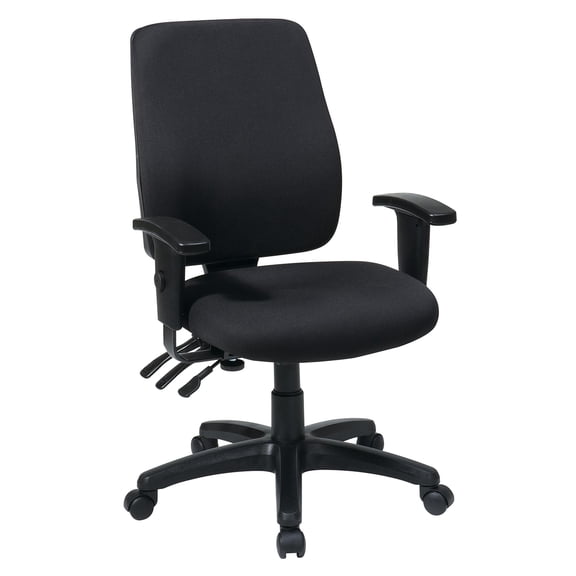 Scranton & Co Contemporary Fabric High Back Dual Function Office Chair in Black