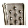 thumbnail image 2 of Leatherette Buttoned Side Chair with Cabriole Legs set of 2 in Gray & Gold, 2 of 2