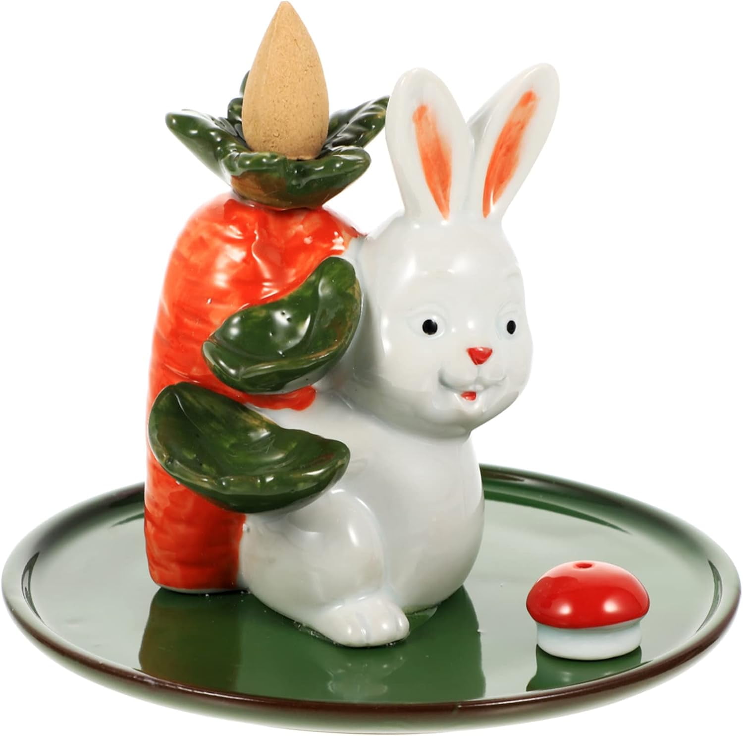 Rabbit Incense Holder, Handmade Incense Burner Holder, Ceramic Incense Holder for Incense Stick, Ash Catcher for Yoga and Home Decor