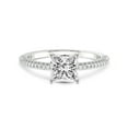 thumbnail image 4 of 1 Carat IGI Certified Princess Shape Lab Grown Diamond Engagement Ring | 14K White Gold |Grace Micro Pave Eternity Diamond Ring | FG-VS1-VS2 Quality Friendly Diamonds, 4 of 5