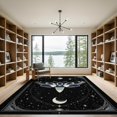 thumbnail image 2 of ODIKA 9'x12' Washable Area Rug Non-Shedding, Easy Care Death Academia Moth Gothic Witchy Mystical Galaxy Stars Moons for Master Suite, California King, Under Bed, 2 of 7