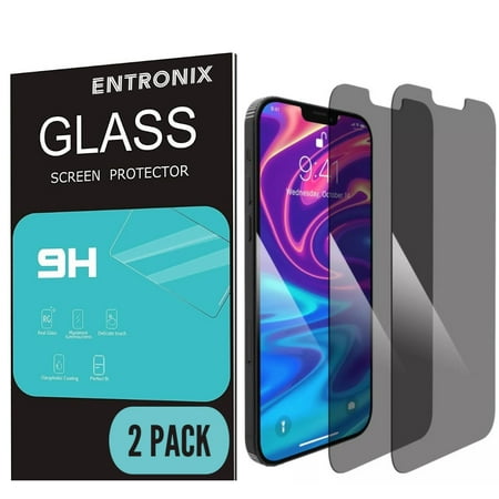Entronix Privacy Screen Protector for iPhone 13 Pro Max, Anti-Spy Tempered Glass Film, 2-Pack
