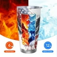 thumbnail image 5 of Susaid American Flag Eagle Art Print 20oz Car Cup,Insulated Coffee Cup Fully Spill Proof Travel Coffee Mug, Stainless Steel Tumbler for Work Home Outdoor Car-Without Straw, 5 of 8