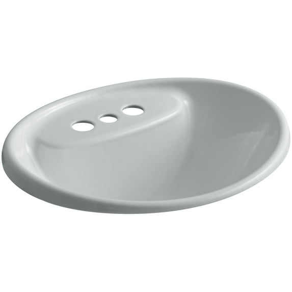 Kohler K-2839-4 Tides 20" Drop In Enameled Cast Iron Bathroom Sink - Grey