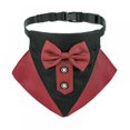 thumbnail image 1 of Chien Smoking Bandana Chien Mariage Bandana Collier de Chien avec Noeud Papillon et Cravate Designs Réglables Noir Col Formel Smoking Chien Noeud Papillon Réglable Foulard, 1 of 9