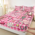 thumbnail image 3 of Homewish Cowhide Print Cowgirl Boot Twin Sheet Sets,Pink Classic Checkered Twin Fitted Sheet,Country Horseshoe Flat Sheet For Girls Kids,Breathable Home Decor,3-Piece, 3 of 7