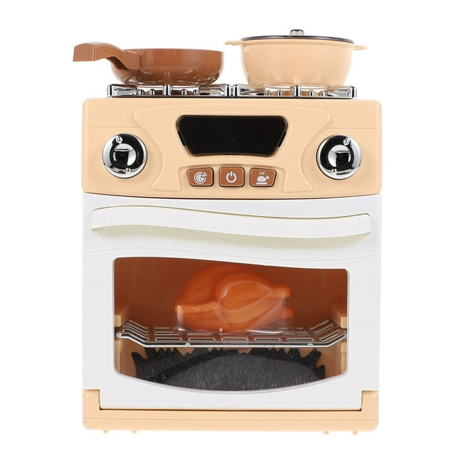 HLONK Machine à Four de Jeu Meubles Maison pour Enfants Ensemble Cuisine Électrique pour Tout-Petits Poupée Factice Table Chaise Enfant Mini Amusant