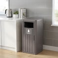 thumbnail image 3 of fazzn 40 Gallon Outdoor Trash Can,Waterproof Resin Garbage Can with Recycle and Garbage Labels,Secure Bag Lip Lock ,Outside Trash Bin for Patio ,Kitchen, Backyard or Deck.Black/Brown, 3 of 8