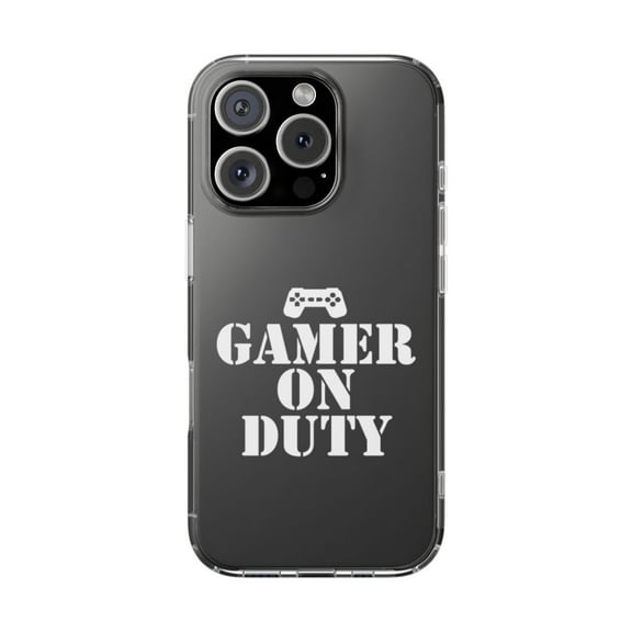 Clear Hybrid Shockproof Case for Apple iPhone 16 PRO - Gamer on Duty Controller Design