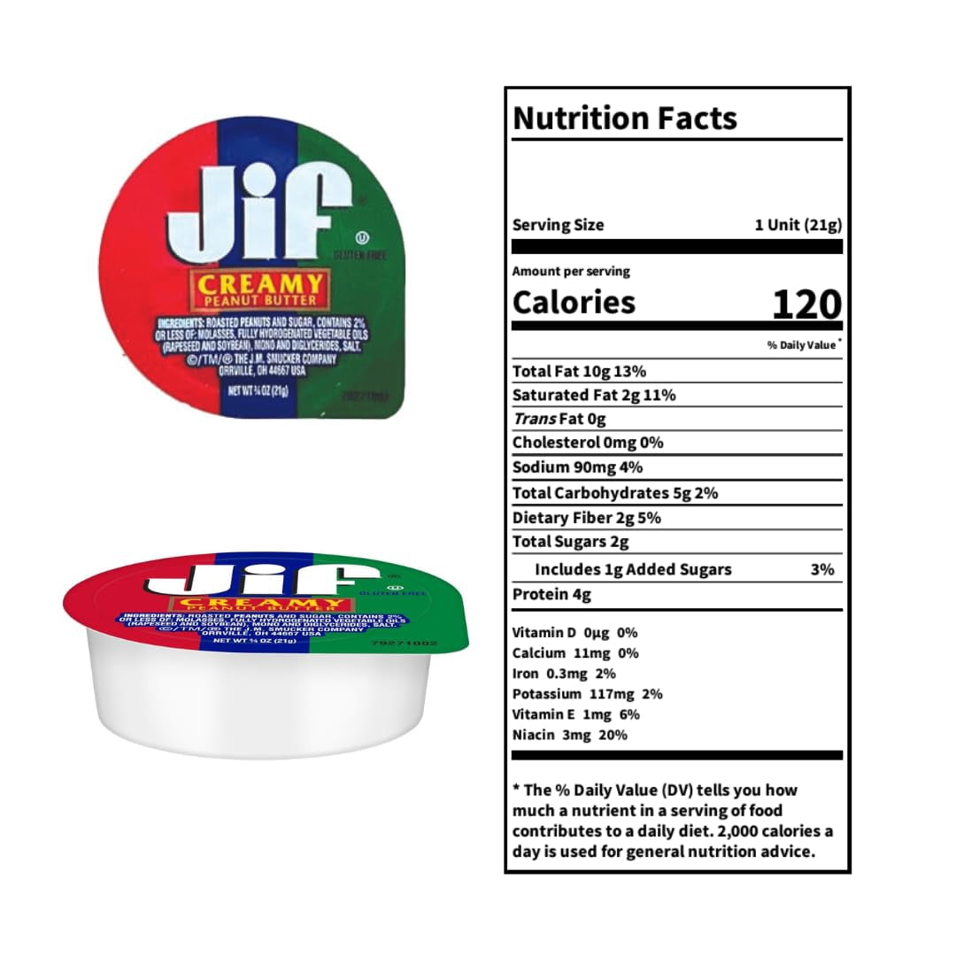 Jif Creamy Peanut Butter To Go Cups, Snack Size (Pack of 36) | Portion Control, Single Serve Portable Cup