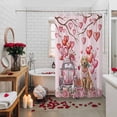 thumbnail image 5 of Valentine's Day Shower Curtain Gold Hair Dogs Bathroom Curtains with Hooks, Waterproof Fabric Dog Pink Truck Love Heart Rose Bath Shower Curtains Set for Bathroom Bathtubs Decor 72x72 Inch, 5 of 9