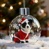 Christmas Dog Snow Globe Ornament - Festive Puppy Themed Decor, Charming Holiday Accent for Home Desks & Christmas Tree Decorations, D, 1pcs